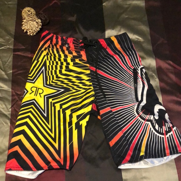 Fox & RockStar Mens Swim Board Shorts - Picture 1 of 4